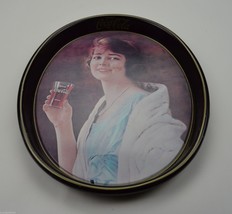 Coca Cola Metal Oval Advertising Tray Woman Holding Coke Vintage Collectible - $24.18