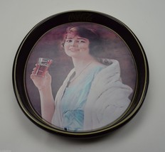 Coca Cola Metal Oval Advertising Tray Woman Holding Coke Vintage Collectible - £19.44 GBP