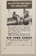 1952 Print Ad Old Town Canoes 2 Men Catch a Fish Maine - £7.42 GBP