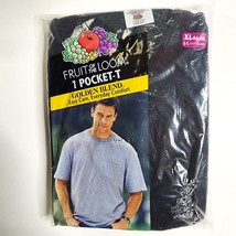 Fruit of the Loom Men’s XL 46-48 Pocket T-Shirt Golden Blend Navy Blue 2001 - £12.68 GBP