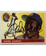 Hank Aaron (d. 2021) Autographed 1955 Topps Reprint Baseball Card - Milw... - €85,93 EUR