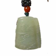 1.1&quot; China Certified Grade A Nature Jadeite Jade Lucky Bamboo Hand Carved Neckla - £29.56 GBP