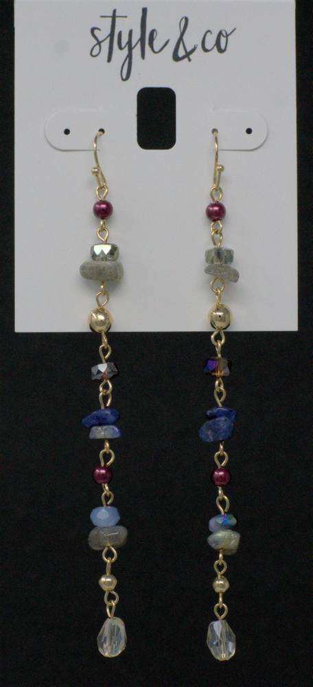 Style &amp; Co Gold-Tone Mixed Beads Linear Drop Earrings - $7.00