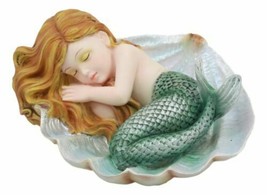 Under The Sea Baby Mermaid Sleeping On Oyster Shell Enchansia Figurine Sculpture - £20.77 GBP