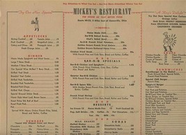 Mickey&#39;s Restaurant Menus Kentucky Fried Chicken &amp; 2 Ad Cards Zanesville OH 1950 - £77.55 GBP
