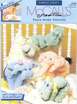 Mccall's Toys From Towels Craft 4 Baby Pig Lamb Cow Hippo Elephant Horse Bunny - $8.99