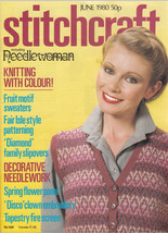 Stitchcraft Needlework Crochet Knit Embroider June 1980 Vintage Magazine - £6.25 GBP