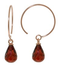 Galaxy Gold GG 14k Rose Gold Circle Wire Earrings with Garnets - $3,623.55 MXN