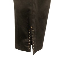 Cache Black Stud Embellished Split Front Pant Stretch Crop Black 5&quot;Vent $98 - $29.00