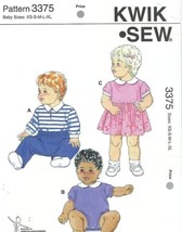 nb-18 mo uncut childrens sewing pattern kwik sew 3375 bodysuit &amp; pants - $4.90