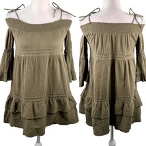 Romeo + Juliet Couture Beach Coverup S Olive Green Off Shoulder - £22.38 GBP