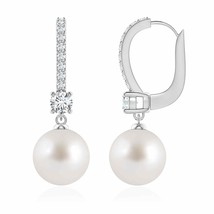 South Sea Cultured Pearl Dangle Earrings for Women in 14K Gold (AAA, 9MM) - £822.31 GBP