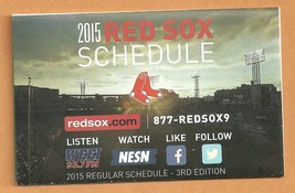 Boston Red Sox 2015 Pocket Schedule 3rd Edition Hood Milk - £1.17 GBP