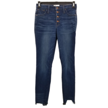 MADEWELL WOMEN  JEANS 10&quot; HIGH RISE SKINNY EXPOSED BUTTON FLY DISTRESS D... - £19.95 GBP