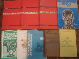 Lot Of 9 Booklets Educational Writing Math Language Reading Mensa 1931+ [Z160m] - £26.46 GBP