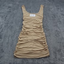 Stylewise Dress Womens 8 Beige Sleeveless Wide Strap Ruched Fitted Casual Wear - £19.23 GBP