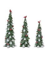 Frosted Cardinal Pine Tree (Set of 3) - 880139 - $192.77 CAD