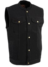 Milwaukee Leather DM2238 Men’s Black Denim Club Vest Snap Button XL New - $1,123.88 MXN