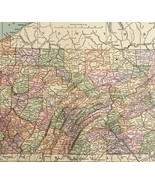 Pennsylvania Map Lithograph 1909 Hammond Art Print United States LGADMap - €35,72 EUR