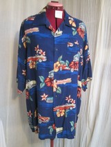 Aloha Joe Hawaiian Shirt Blue Convertible Cars - £18.93 GBP