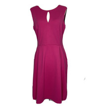 Cynthia Rowley M Sleeveless Waisted Knee Length Cut Out Dress Pockets Hot Pink   - £21.34 GBP