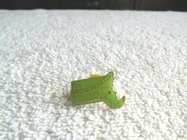 Massachusetts State Shaped Lt Green Taiwan Lapel Pin/Hat Tac, Fashion Accessory - £2.56 GBP