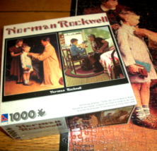 Jigsaw Puzzle 1000 Pieces Norman Rockwell Art Two Classic Paintings Complete - £9.94 GBP