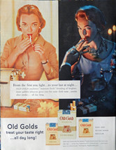 Old Gold Cigarettes, 50&#39;s Vintage Print Ad. Color Illustration, first to last at - £14.07 GBP