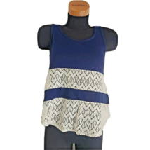 Say Anything Tank Top Juniors Size Small Sleeveless Blue Dress Shirt Top - $12.00