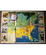 Colorful Civil War History Map (1960s) - £4.00 GBP