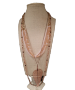 Vintage Costume Necklace Lot of 3 Rose Gold colors w/ Rose Pink Sparkle ... - £15.44 GBP