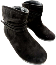 St. John&#39;s Bay women&#39;s Kinley Black Faux Suede slip-on Bootie w/buckle s... - $277.23 MXN