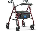 Steel Rolling Walker with 6-Inch Wheels Supports up to 350 Lbs, Medical ... - £102.62 GBP