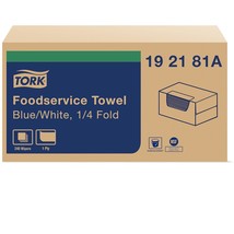 Tork Foodservice Cleaning Towel Blue/White Self Dispensing, 1/4 Folded,,... - $47.95
