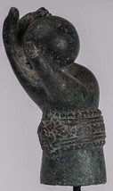 Montage Ancien Khmer Style Bronze Vishnu Main &amp; Pinda Ou Boule - 24cm/10 &quot; - £384.97 GBP