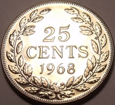 Super Proof Liberia 1968 25 Cents~1st Year Ever~Low Mintage~Free Shipping - £4.70 GBP