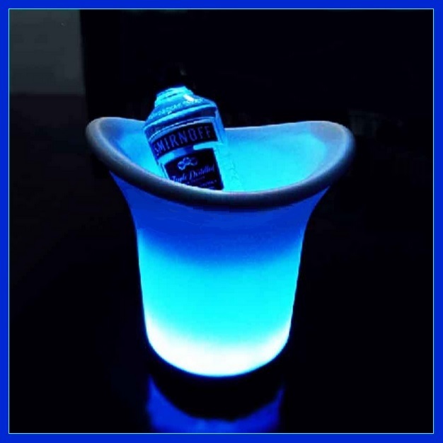 Evening Luminous Champagne Beer or Wine Chiller Plastic LED Light ICE Bucket