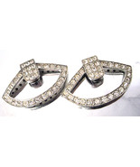 Art Deco Dress Shoe Clips Crystal Rhinestone Rhodium Plated Signed RONCI... - £22.50 GBP