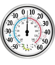 12&quot; Outdoor Thermometer Large Numbers - Indoor Outdoor Thermometer Wireless 2 in - £28.36 GBP