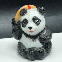 Franklin mint Alphabet Thimble 1985 figurine friend forest Letter P Panda bear 2 - £15.73 GBP