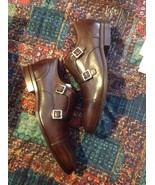 Cole Haan Men&#39;s Dark Brown Leather Double Monk Strap Dress Shoes - 11.5M... - $220.00