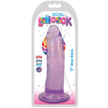 Curve Toys Lollicock Slim Stick 7 in. Dildo with Suction Cup Grape Ice - £22.63 GBP