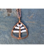 Handmade copper necklace pendant: beaded cherry blossom tree - €19,68 EUR