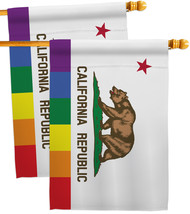 California Republic Pride - Impressions Decorative 2 pcs House Flags Pack HP1486 - £47.93 GBP