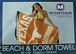 NCAA Texas Longhorns Beach Towel Vertical Logo &amp; Name 30&quot; by 60&quot; by WinC... - £21.32 GBP