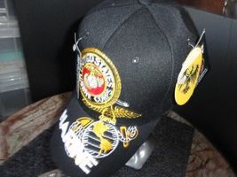 USMC Black Baseball Cap and Alum Nickel Chrome Plated Ashtray 7" Diameter NEW image 5