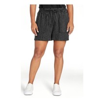 Time and Tru Womens Black White Stripe Linen Pull On Drawstring Shorts S... - £11.79 GBP