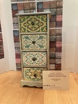 SHABBY CHIC 4 DRAWER APOTHECARY CHEST - Storage Jewelry - $48.00