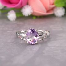 Natural Amethyst Ring Engagement Bridesmaid Ring 925Sterling Silver Clas... - £39.50 GBP
