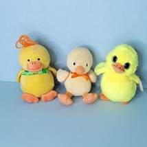 Yellow Chick Duck Lot of 3 Plush Stuffed Animal Easter Farm Spring  6" Duckling - $21.77